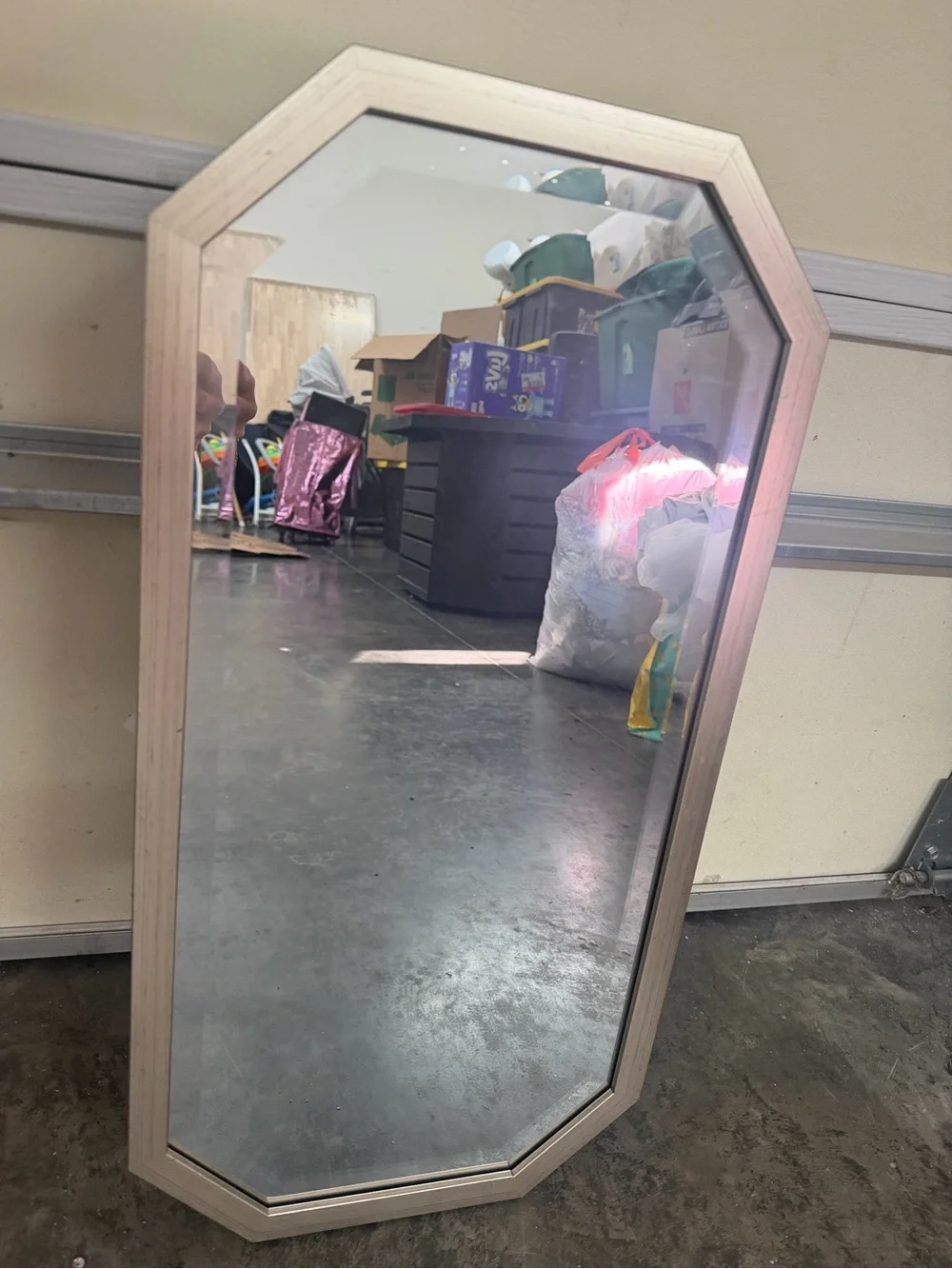 Set of 3 Octagon Wall Mirrors - Silver Trim